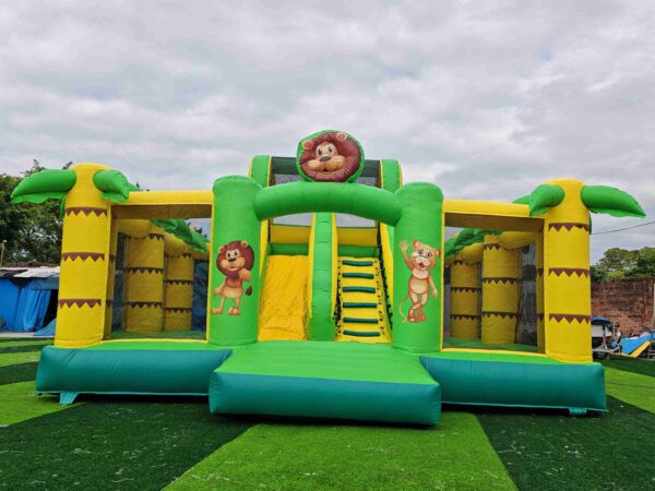 Safari Lion Inflatable Bounce House With Slide