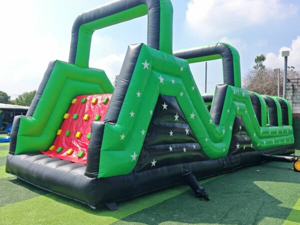 Green Star Inflatable Obstacle Course Commercial Long Inflatable Race Obstacle Run